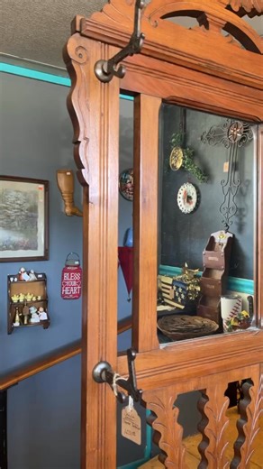 This piece is so lonely! This is a beautiful antique hall tree and is a beauty. I don't know why she's still not sold. 150.00 takes her home! | Lizards Hometown Treasures LLC