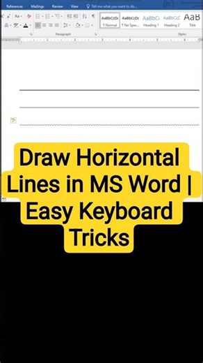 Draw Horizontal Lines in MS Word | Easy Keyboard Tricks #msword #shorts #tips & #tricks #viral