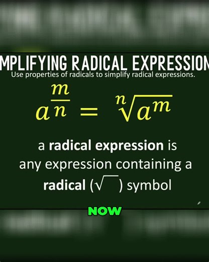 Fractional exponents decoded! Radicand, index, root—all demystified with an example. Mind officially blown. #MathTips #Algebra #MathIsFun #Radicals