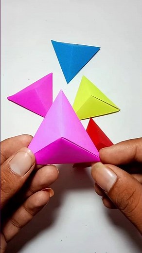 How to make a paper triangle / origami triangle / origami toy / easy craft / cube crafts #shorts