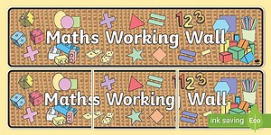 Neutral-Themed Maths Working Wall Display Banner