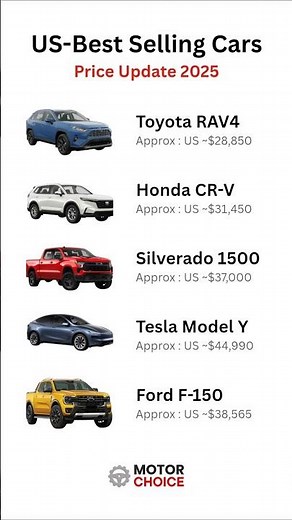 Top 5 Best-Selling Cars in the USA 2025 | America’s Most Popular Vehicles Revealed