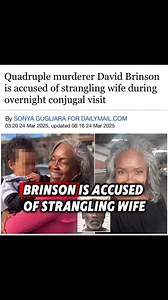 Quadruple murderer David Brinson is accused of strangling wife during overnight conjugal visit A California wife was strangled to death during a conjugal visit with her quadruple-murderer husband, leaving her family heartbroken and desperate for answers. Stephanie Dowells, 62, was visiting her husband David Brinson, 54, at Mule Creek State Prison when she died just before 3am on November 13, 2024. Brinson, who was convicted of four murders in 1993 and is in prison for life, used the visitor comp