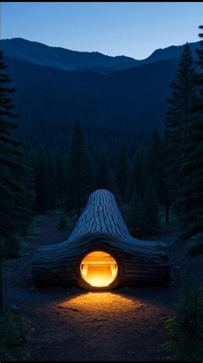 Turning a Giant Fallen Sequoia Into a Modern Hidden Bedroom