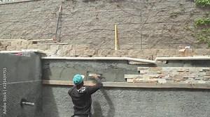 Installing Pool Tile Stone Veneer