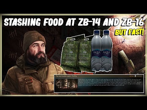 STASHING ISKRA MRE + WATER ZB-14 ZB-16 - ESCAPE FROM TARKOV - JAEGER THE SURVIVALIST PATH. THRIFTY