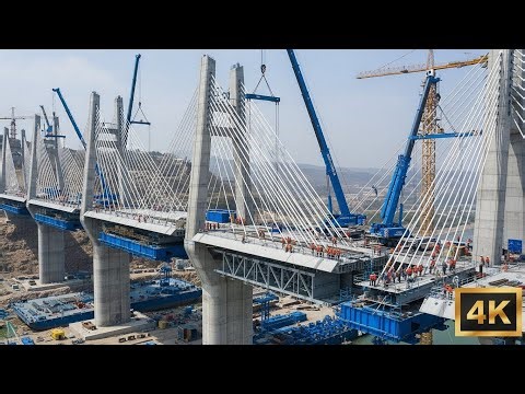 Modern Bridge Construction: From Factory Fabrication to Final Assembly | ASMR (4K)