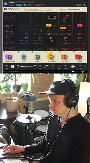 Punchy Drums Using New DB-30 Plugin #drums #xlnaudio #musicproducer