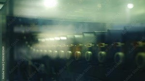 Manufacture stage of newspaper production process before packaging and packing. Typical rotary press produces finished copies. High quality FullHD footage