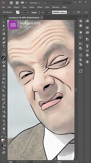 Line Art Portrait Vector Adobe Illustrator