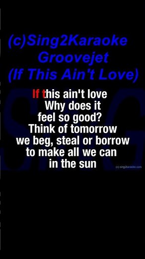 Spiller, Sophie Ellis Bextor Groovejet If This Ain't Love (Karaoke Version) Lyrics