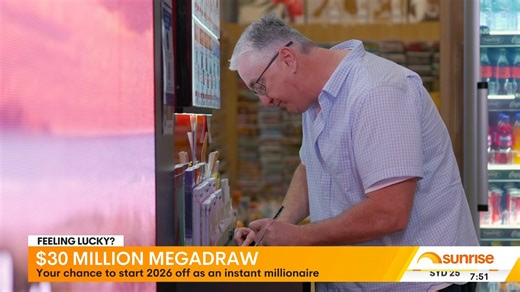 12K views · 107 reactions | Saturday Lotto's $30 million mega draw takes place tomorrow night, offering Australians the chance to become instant millionaires. Last January's mega draw created 14 division one winners who each received $2.1 million. #lotto #finance | Sunrise | Facebook