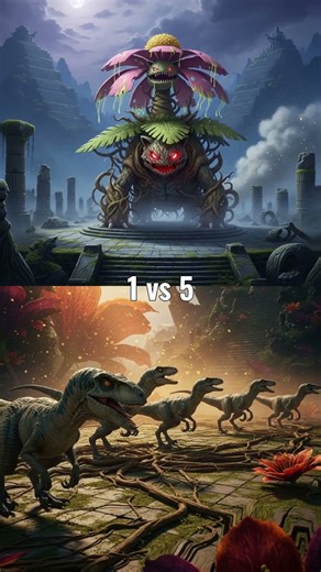 Velociraptors vs Venusaur | #shorts #versus #velociraptor