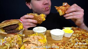Cheeseburger and Pizza Mukbang with ASMR Sounds