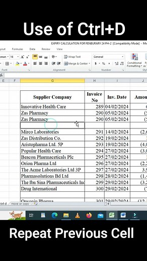 Excel Shortcut Ctrl D #exceltutorial #excelshortcuts #shortcutkeys | Syed Jahir
