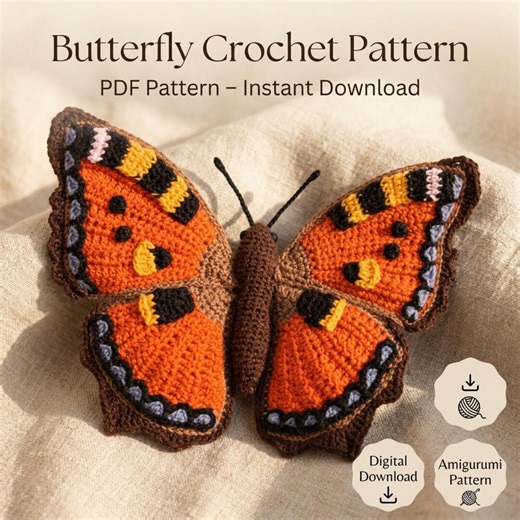 Monarch Butterfly Crochet Pattern PDF, Realistic Amigurumi Insect - Etsy