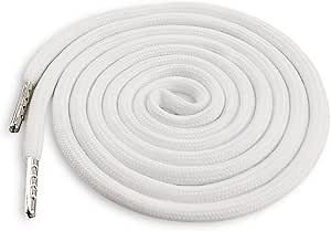 BOROLA 1Pcs 51 Inch Fashionable Durable Cotton Drawstring, Premium Hoodie, Sports Pants, Shorts Universal Drawstring Replacement (White Rope, Metal Head)