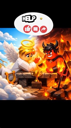 Help the angel win! 😇💪 The angel starts losing in an arm wrestling battle against the devil 😈,