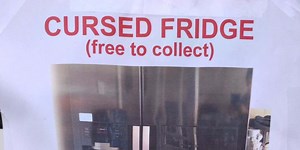 A scared homeowner is trying to give away a 'cursed fridge' that is haunted by their stepmother