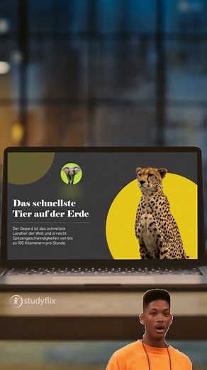 Studyflix on Instagram: "Das bringt deine POWERPOINT auf ein neues Level! Du willst wissen wie du diese PowerPoint erstellen kannst? Dann kommentiere mit einem Tier Emoji deiner Wahl! 🐒🐆🐃 #school #hacks #powerpointdesign #tutorial #präsentation"