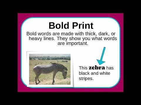 Nonfiction Text Features - Captions, Heading, Bold, Italics