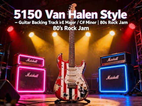 5150 Van Halen Style – Guitar Backing Track in E Major / C# Minor | 80s Rock Jam