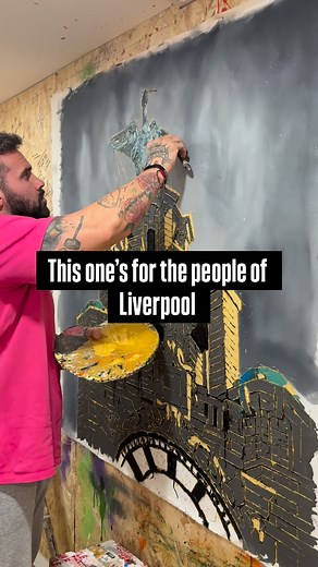 I’m done acting like a f%$king microwave just to reveal my art 🖕🏻No reheats. No filters. Just real paint, sweat, and soul. This one’s for the people of Liverpool 💛 “The Light that Guides” #liverpool #liverbuiding #art #painting #artistjohncharles #contemporaryart #paletteknifepainting | John Charles