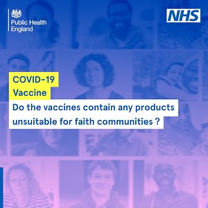 20K views · 431 reactions | Do the COVID-19 vaccines contain any products unsuitable for faith communities? Our Regional Public Health Director for London, Kevin Fenton, reassures us that the vaccines do not contain any fetal, pork or beef products. Find out more: nhs.uk/conditions/coronavirus-covid-19/coronavirus-vaccination/coronavirus-vaccine/ | UK Health Security Agency | Facebook