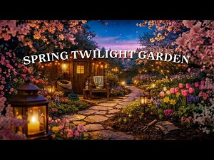 April Ambience 🌷 Cozy Spring Twilight Garden Screensaver | 4 Hours