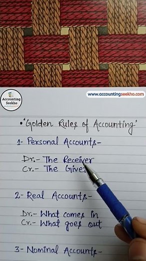 Golden Rules Of Accounting In Hindi | # shorts | #accountingseekho