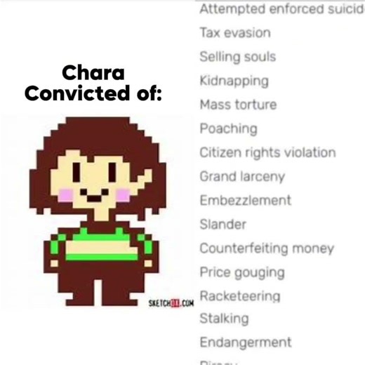 What Chara does in a genocide run to you #undertale