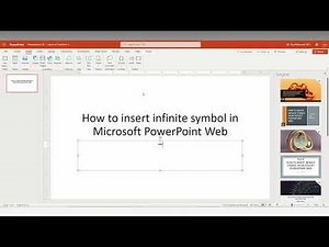 How to insert infinite symbol in Microsoft PowerPoint Web