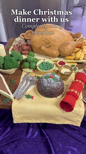 7.2K views · 457 reactions | Come BEHIND THE SCENES with us to see how our Chocolatiers crafted a Christmas dinner made completely from Cadbury chocolate 朗 | Cadbury World | Facebook