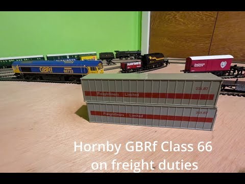 HORNBY CLASS 66 ON FREIGHT DUTY ON THE OO GAUGE LAYOUT