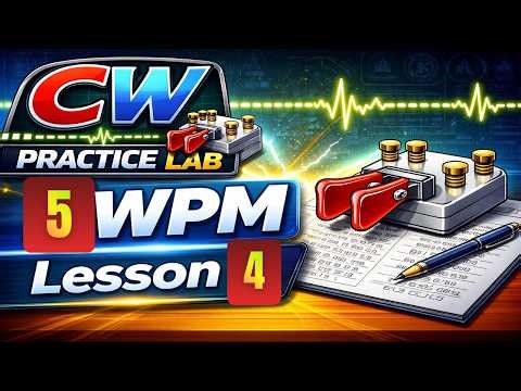 Lesson 4. CW Practice 5WPM at 20WPM Character Speed. Morse Code for Beginners
