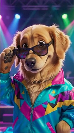 🐶 Disco Dog Dance 🕺 | Funny AI Dog Dancing 😂 | Neon Party Vibes ✨ #shorts