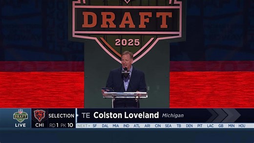 Bears select Colston Loveland with No. 10 pick in 2025 draft