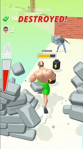 Muscle Rush 3D Hulk Level 111 💪 #shorts
