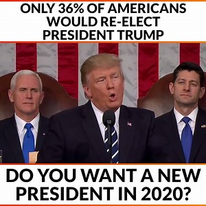 2M views · 10K reactions | In a new Fox News poll, just 36% of Americans said they want Trump to be re-elected in 2020. Will you be voting for a new president in the next election? | Opposing Views | Facebook