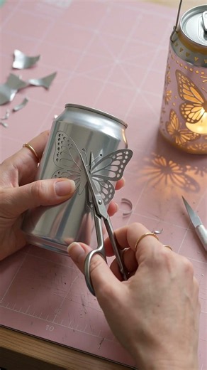 🥤 Aluminum Can Butterfly Lantern DIY ✨ Easy Upcycled Home Decor