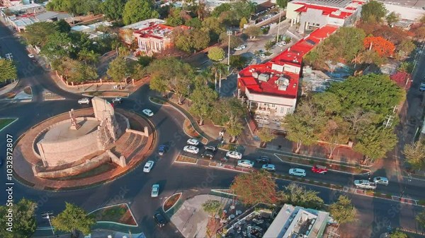 This captivating aerial video showcases the stunning beauty of Merida, Mexico, a vibrant city steeped in history and culture. Merida is the capital of the Yucatan state and is renowned for its well