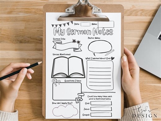 Kids Sermon Notes | PDF Printable - Etsy