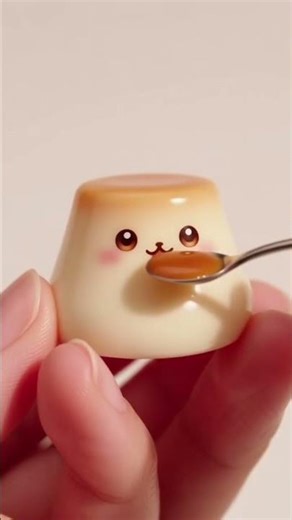 CUTE PUDDING 🍮 #asmr #baby #eating #cute #foryou #satisfying #cartoon