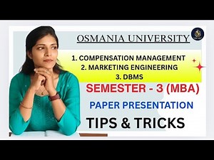 PAPER PRESENTATION TIPS & TRICKS | MBA SEMESTER-3 | OU | 2026 | ‎⁨@shivanipallela