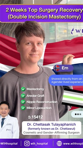 “it’s not about picking sides, if we have issues hard for us to feel safe in our bodies it’s equally important for us to do these kind of surgeries” Em, a patient from 🇳🇴 Norway, chose to share this journey to help raise awareness and amplify voices within the agender community 🌈 🏥✨ WIH International Hospital was honored to be part of this experience, with a double-incision mastectomy, areolar graft & nipple reconstruction, along with minor liposuction to achieve a flatter chest contour alig