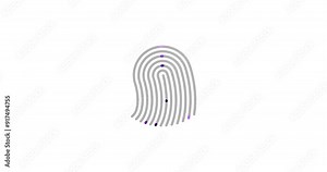 Stylized Finger print animated icon. Fingerprint lock secure concept motion design. Security logo icon animation of unique fingerprint. Stock Video
