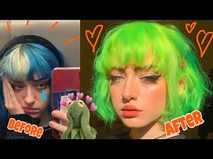 💚DYING MY HAIR NEON GREEN💚