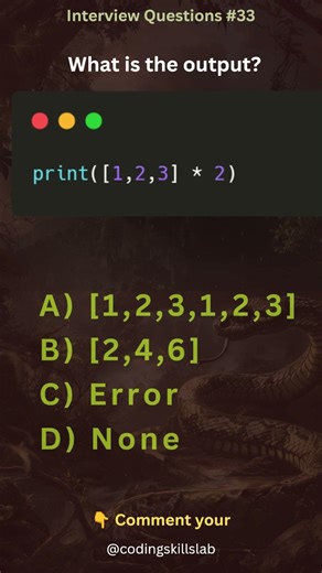 Python Interview Questions #33 | List Multiplication 🤔 #Shorts