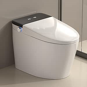 Smart Bidet Toilet Auto Open/Close Tankless Toilet, Smart Toilet with Heated Seat & LED Screen, Automatic Sprayer & Dryer Bidet Toilet…