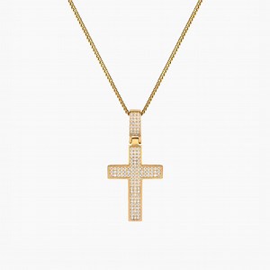 The Double Plated Iced Cross Pendant